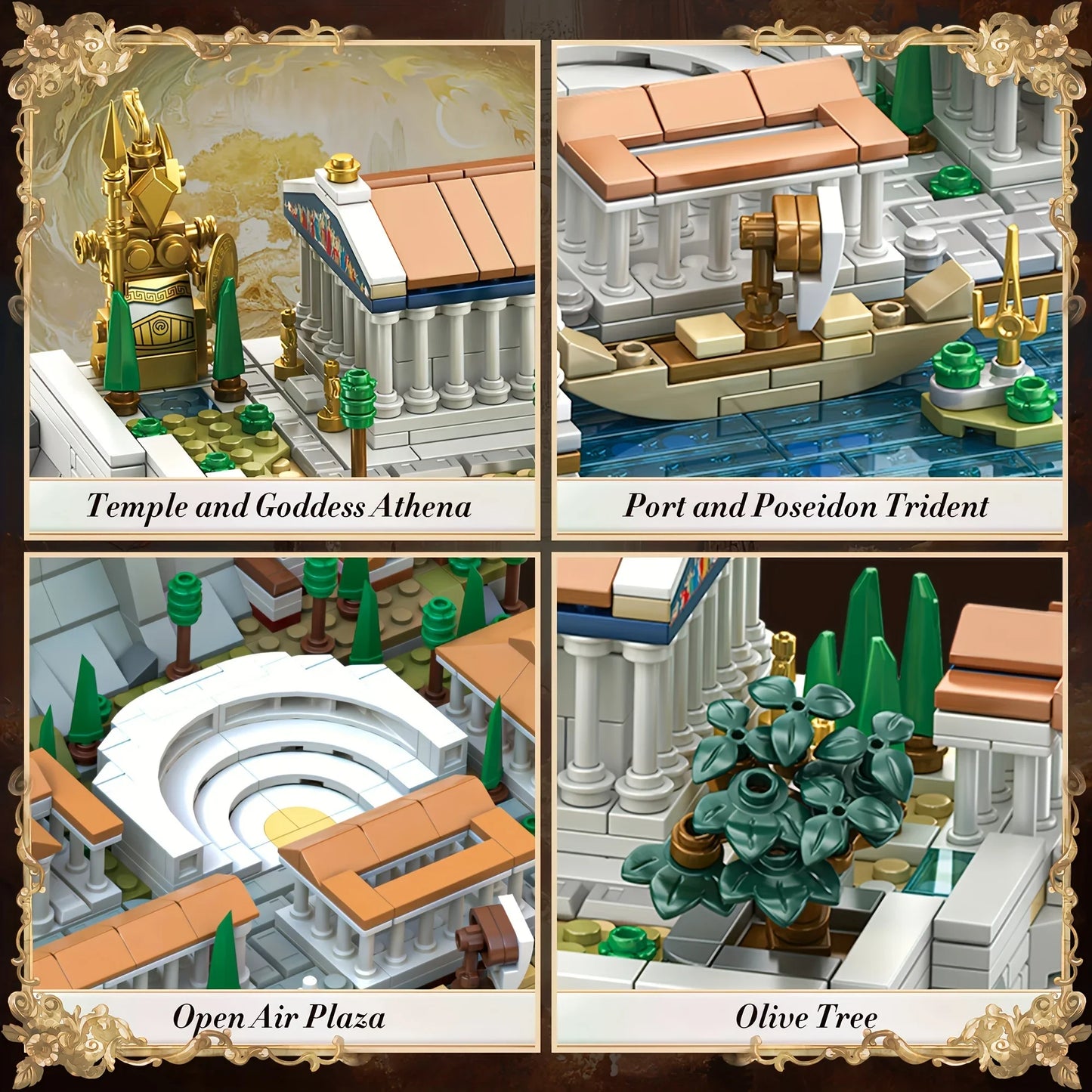 MOC 1988pcs Acropolis of Athens City Buildings Blocks Brick Toy Puzzle Display Model and Home Decor Gift Idea for Kids
