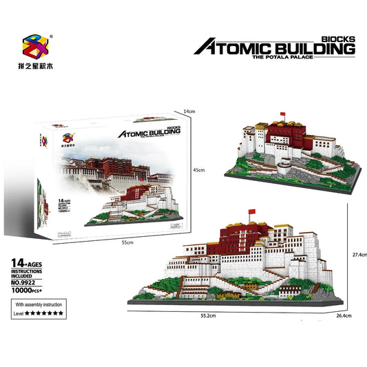 10000Pcs+ Building Micro Blocks China Tibet Architecture Potala Palace 3D Model Particles Educational Toys For  PZX 9922