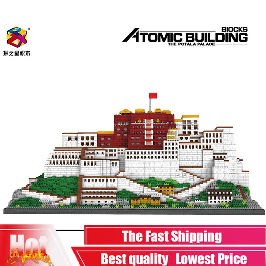 10000Pcs+ Building Micro Blocks China Tibet Architecture Potala Palace 3D Model Particles Educational Toys For  PZX 9922
