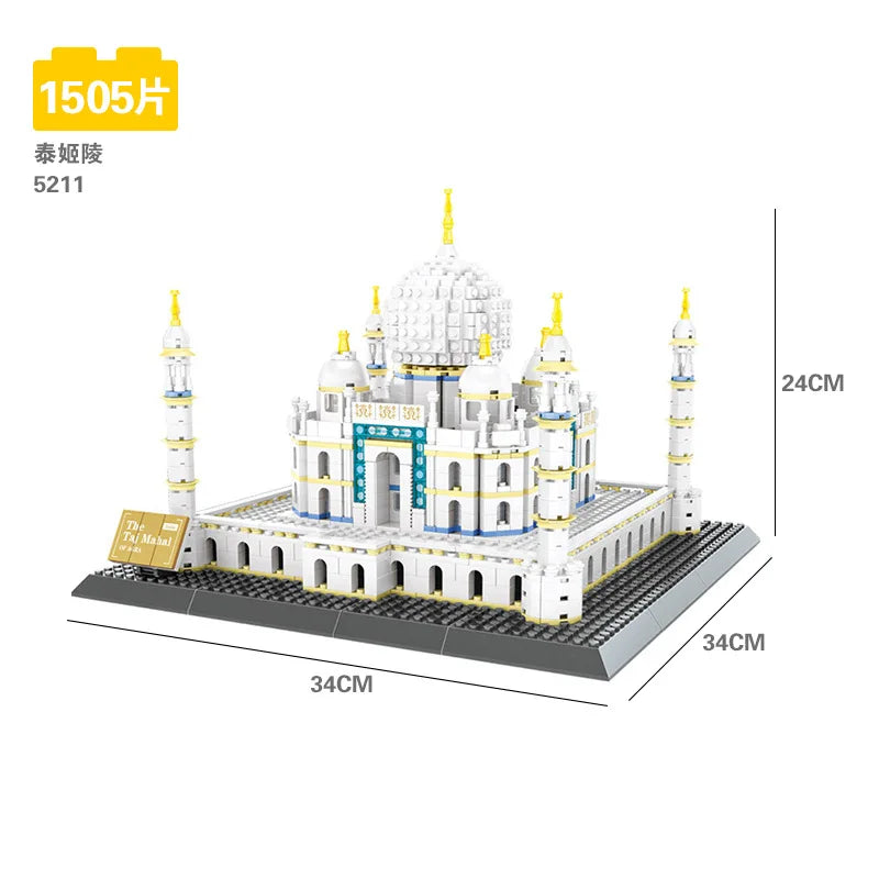 70+ Models World Famous Architecture Eiffel Tower Taj Maha Building Blocks London Paris Wange Expert Creative Bricks Villa House