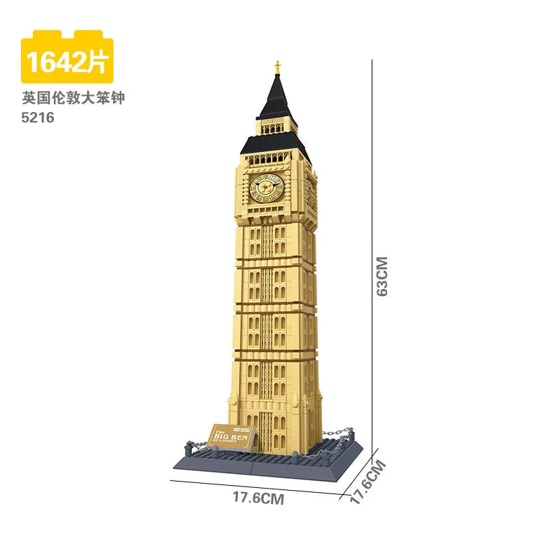 70+ Models World Famous Architecture Eiffel Tower Taj Maha Building Blocks London Paris Wange Expert Creative Bricks Villa House