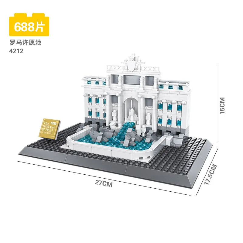 70+ Models World Famous Architecture Eiffel Tower Taj Maha Building Blocks London Paris Wange Expert Creative Bricks Villa House