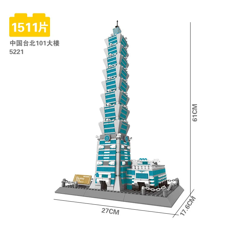 70+ Models World Famous Architecture Eiffel Tower Taj Maha Building Blocks London Paris Wange Expert Creative Bricks Villa House