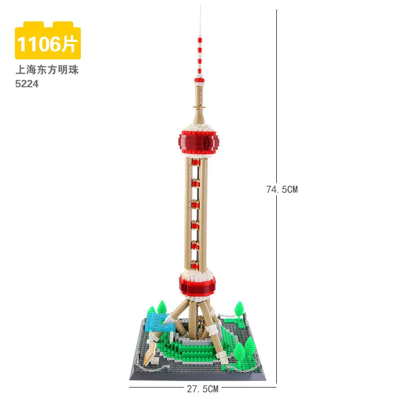 70+ Models World Famous Architecture Eiffel Tower Taj Maha Building Blocks London Paris Wange Expert Creative Bricks Villa House