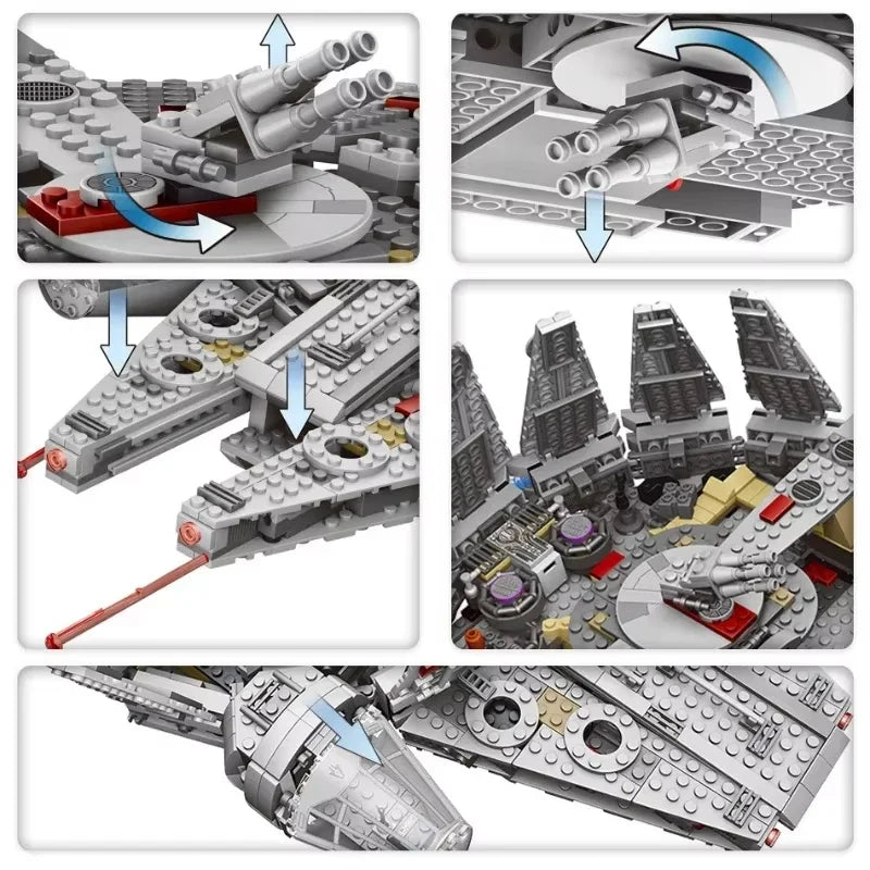 2026 NEW 1381PCS Starship Building Kit - DIY Spacecraft Model, Sci-Fi Block Set for Kids 8+ & Adult Collectors