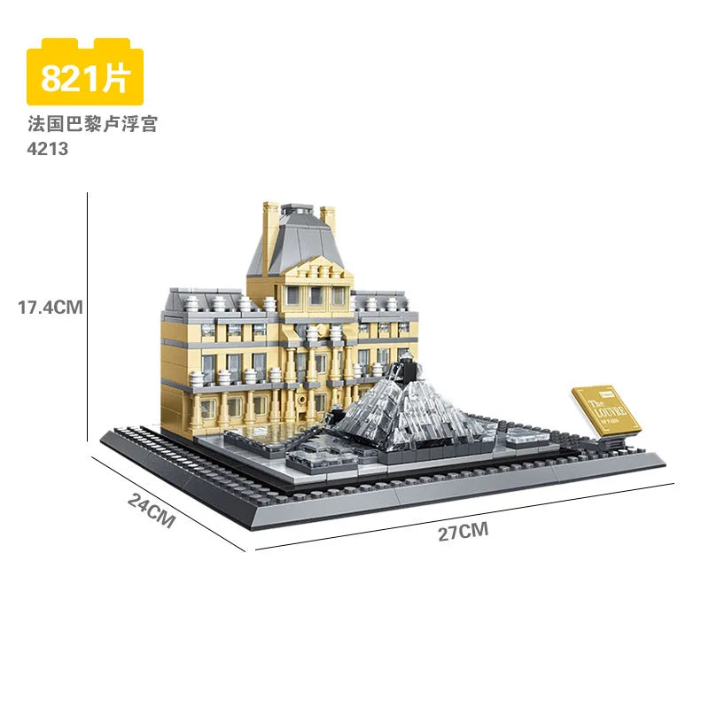 70+ Models World Famous Architecture Eiffel Tower Taj Maha Building Blocks London Paris Wange Expert Creative Bricks Villa House