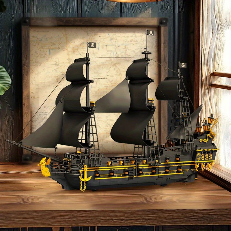 2076PCS Pirate Ship Building Bricks Assembly MOC Blocks Toys Boat Model Creative Ornament Collection Educational Toys For Gifts