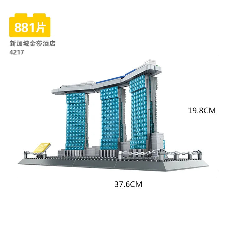 70+ Models World Famous Architecture Eiffel Tower Taj Maha Building Blocks London Paris Wange Expert Creative Bricks Villa House
