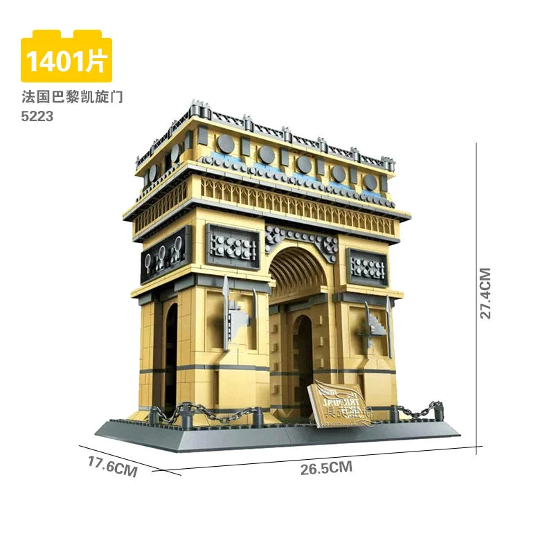 70+ Models World Famous Architecture Eiffel Tower Taj Maha Building Blocks London Paris Wange Expert Creative Bricks Villa House