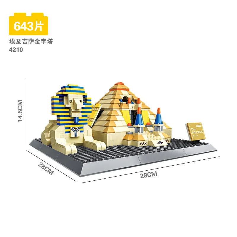 70+ Models World Famous Architecture Eiffel Tower Taj Maha Building Blocks London Paris Wange Expert Creative Bricks Villa House