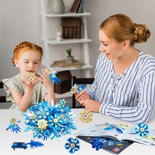 Flowers Building Set, Flower Centerpiece Building Blocks Assembly Toys for Adults, Kids, Ideal Gifts for Birthday Boys, Girls