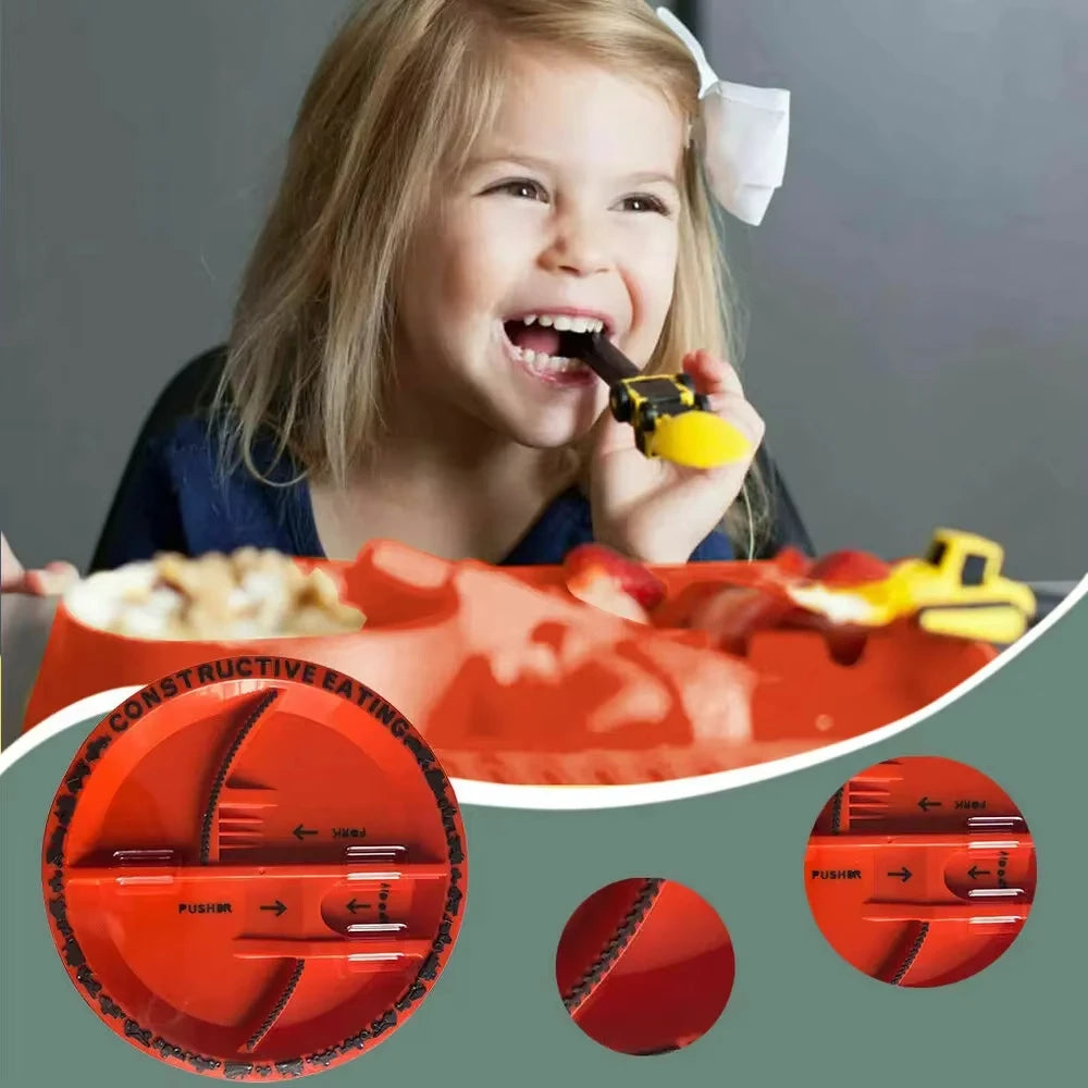 Creatively Kids Dining Tool Set PP Spoon Fork Knife Car Bulldozer Excavator Shovel Spoon Fork Safe And Practical Utensils