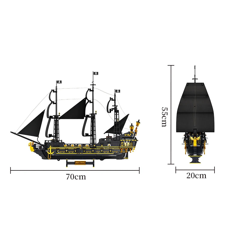 2076PCS Pirate Ship Building Bricks Assembly MOC Blocks Toys Boat Model Creative Ornament Collection Educational Toys For Gifts